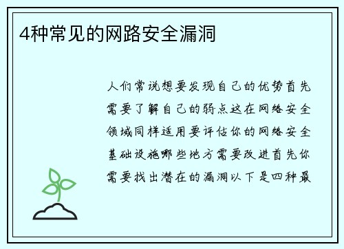 4种常见的网路安全漏洞 